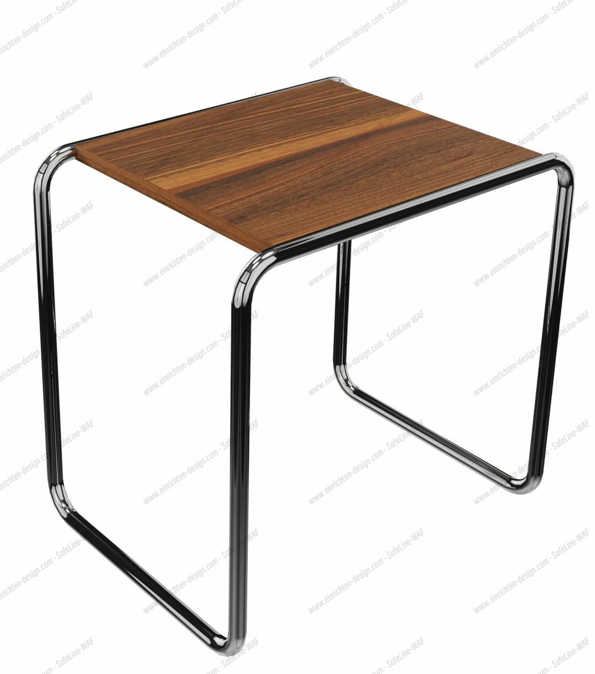 B 9 b Side table WALNUT TREE MASSIVE OILED / CHROME Thonet SINGLE PIECES
